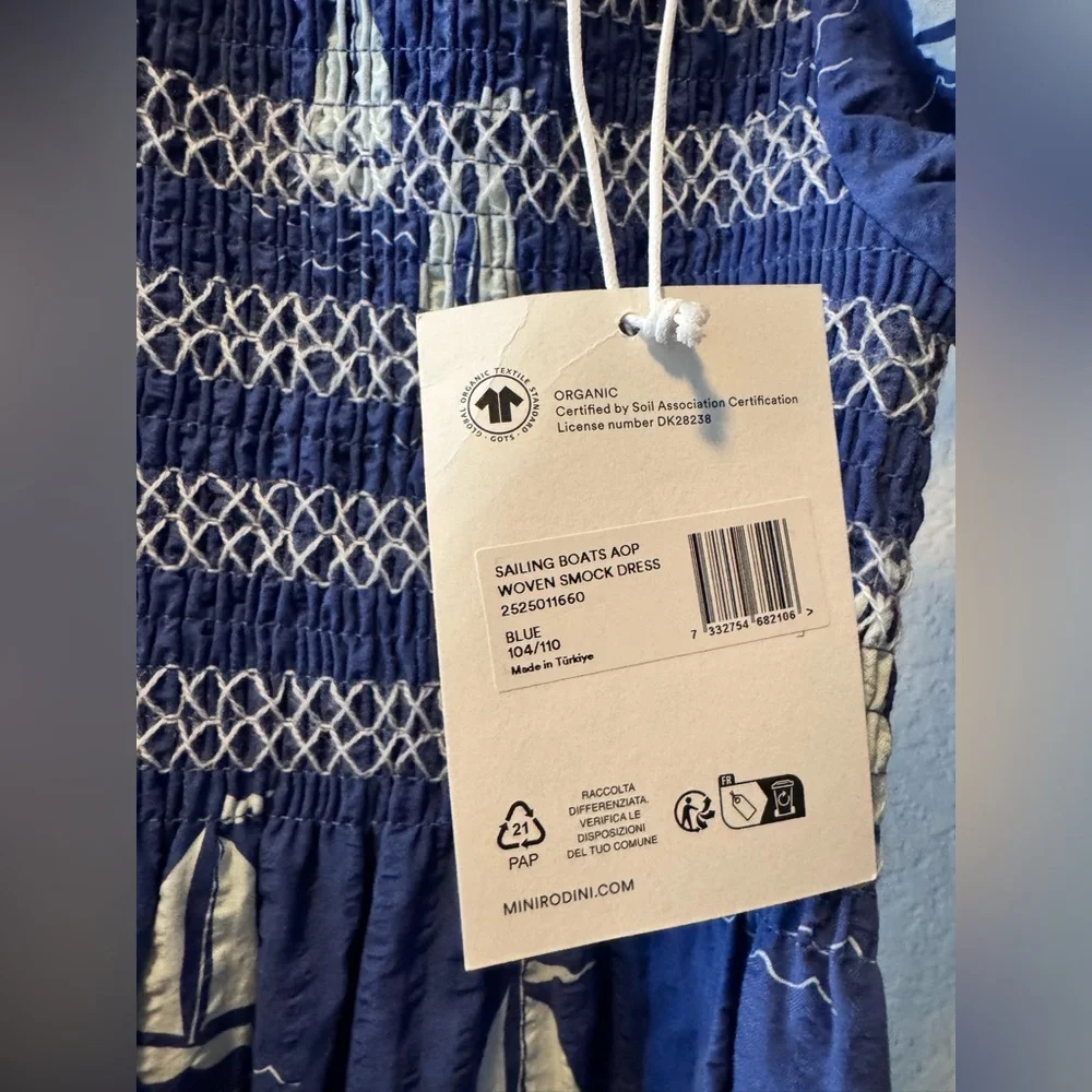 NWT Girls Mini Rodini sailboat dress - Picture 5 of 5
